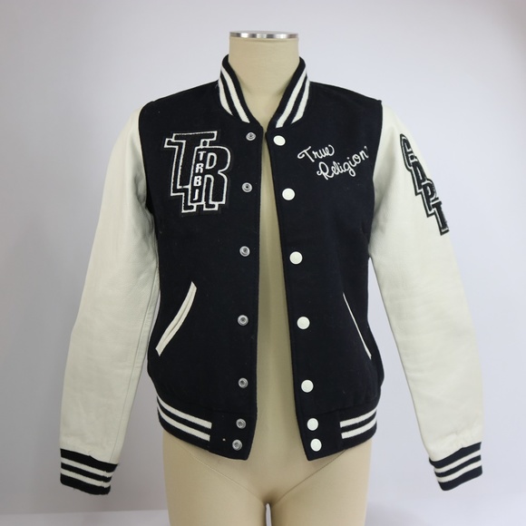 True Religion Jackets & Blazers - True Religion Black Varsity Jacket T00